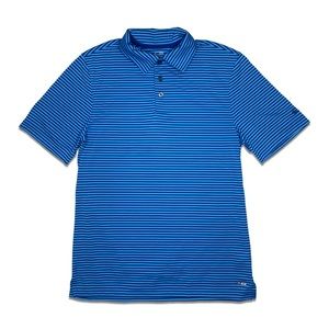 Champion Duo Dry Blue Horizontal Striped Golf Short Sleeve Polo Tee Shirt